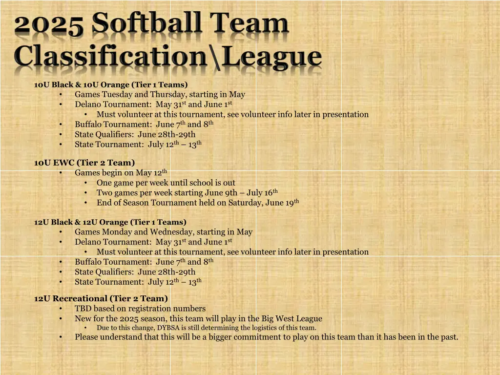 10u black 10u orange tier 1 teams games tuesday
