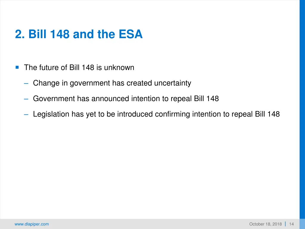 2 bill 148 and the esa 3