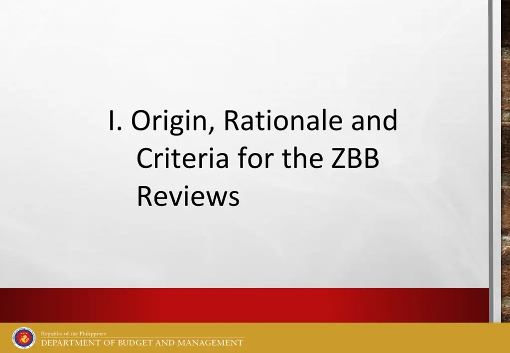 i origin rationale and criteria