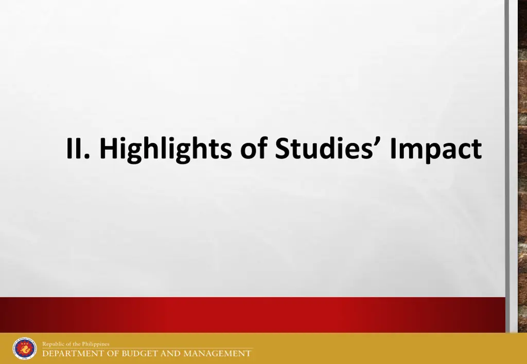 ii highlights of studies impact