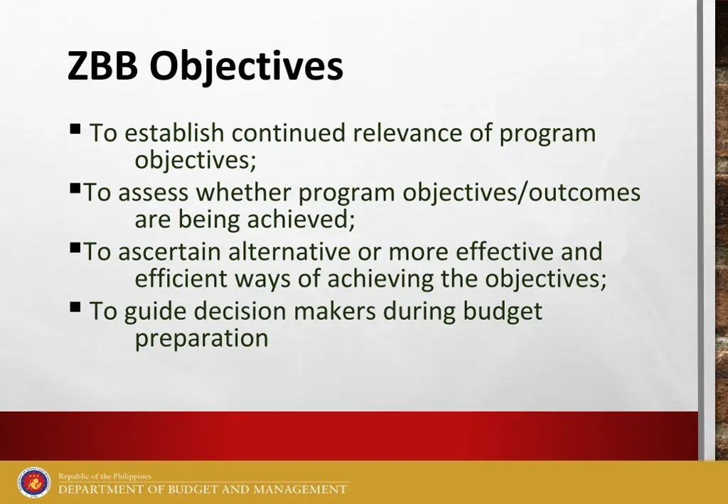 zbb objectives