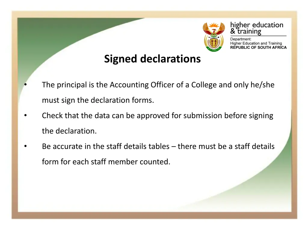 signed declarations