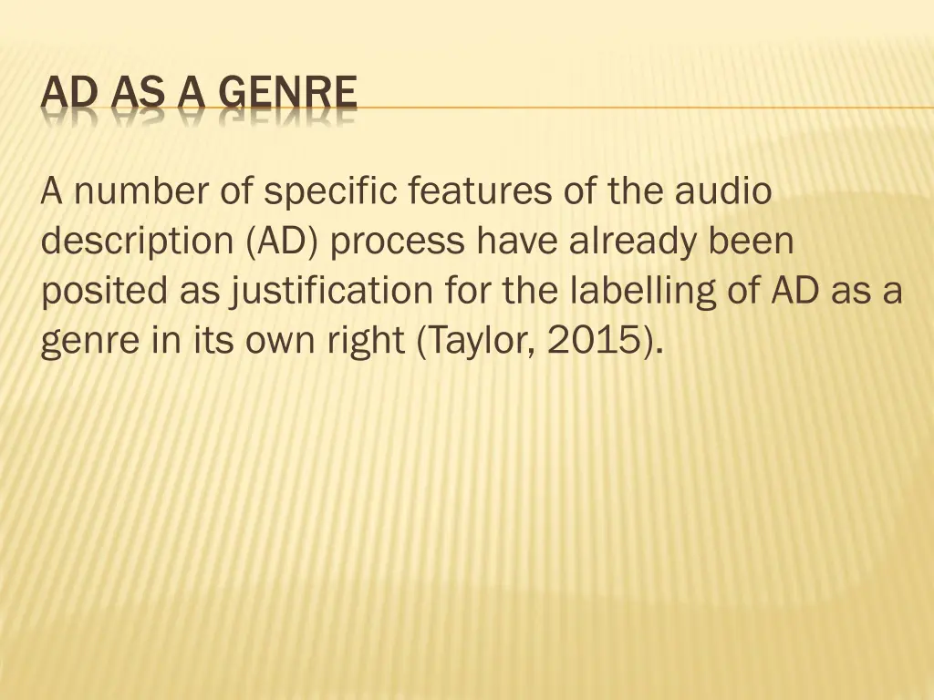 ad as a genre