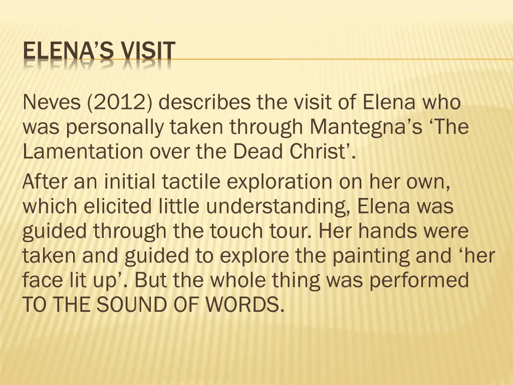 elena s visit