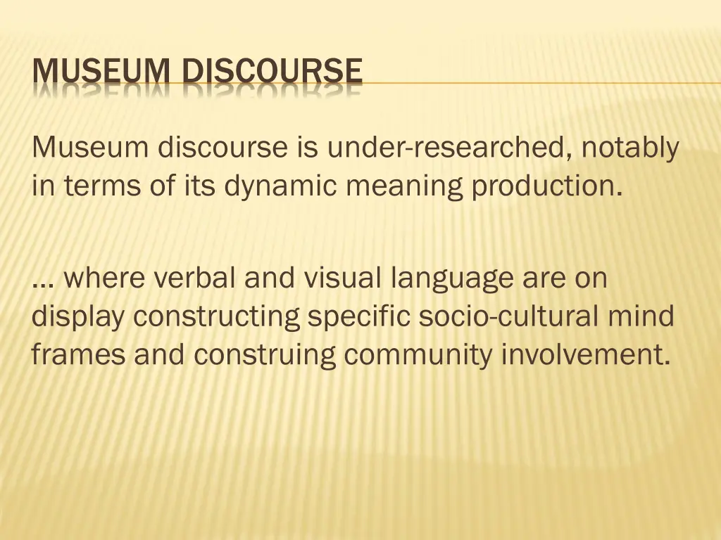 museum discourse