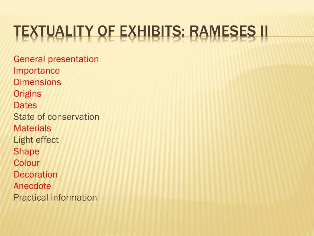 textuality of exhibits rameses ii