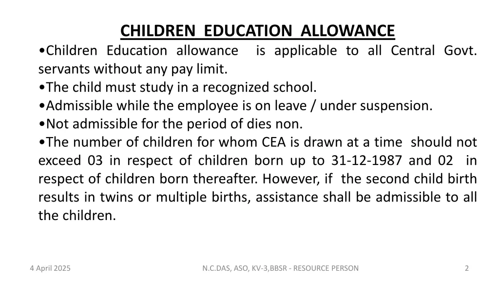 children education allowance children education