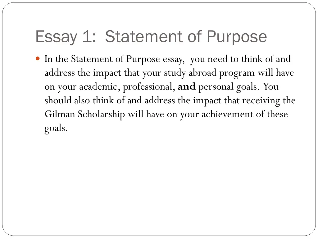 essay 1 statement of purpose