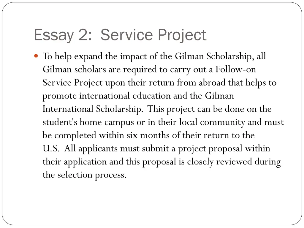 essay 2 service project