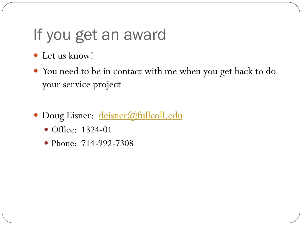 if you get an award