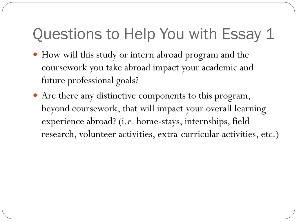questions to help you with essay 1