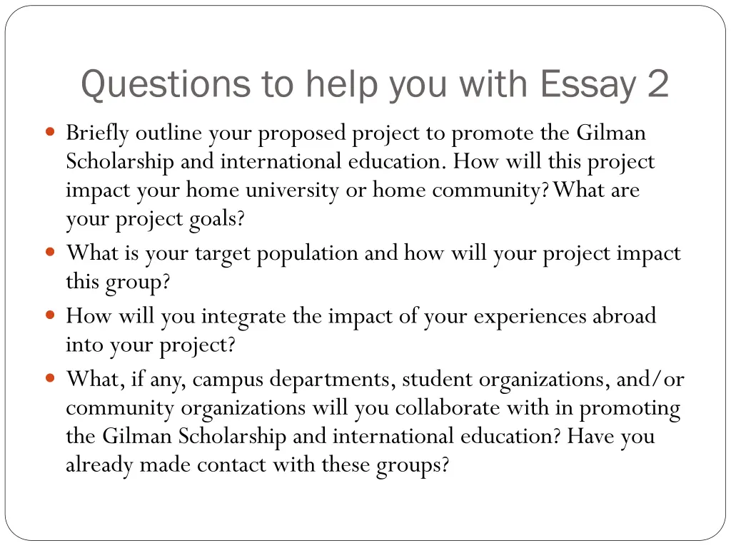 questions to help you with essay 2