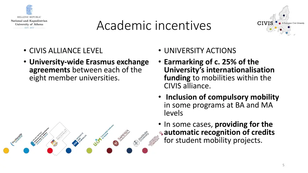 academic incentives