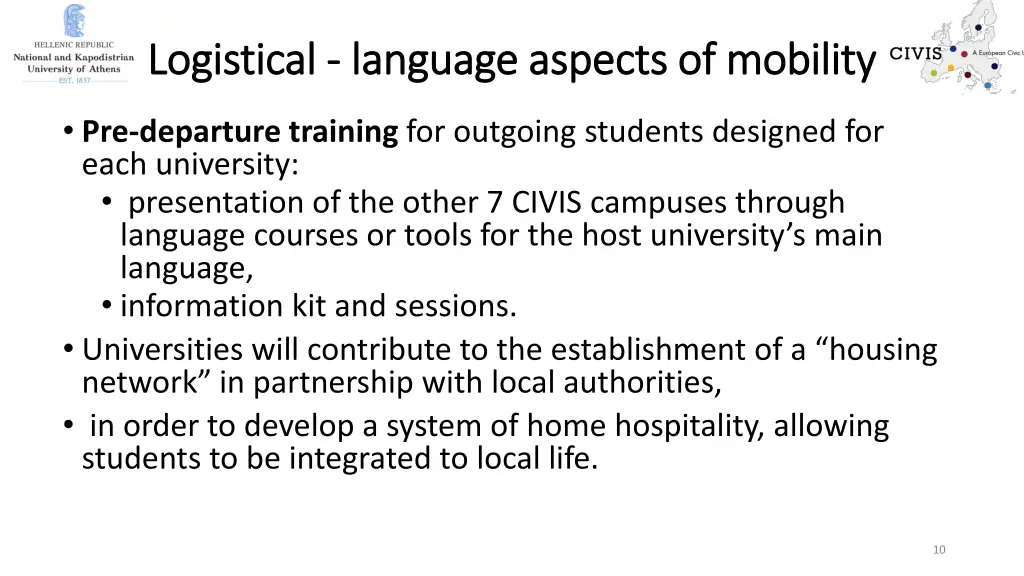 logistical logistical language aspects