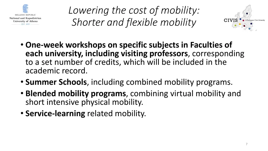 lowering the cost of mobility shorter