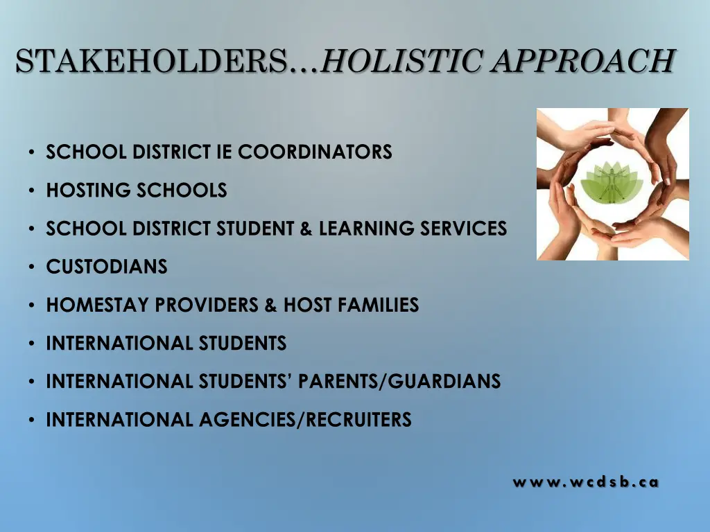 stakeholders holistic approach