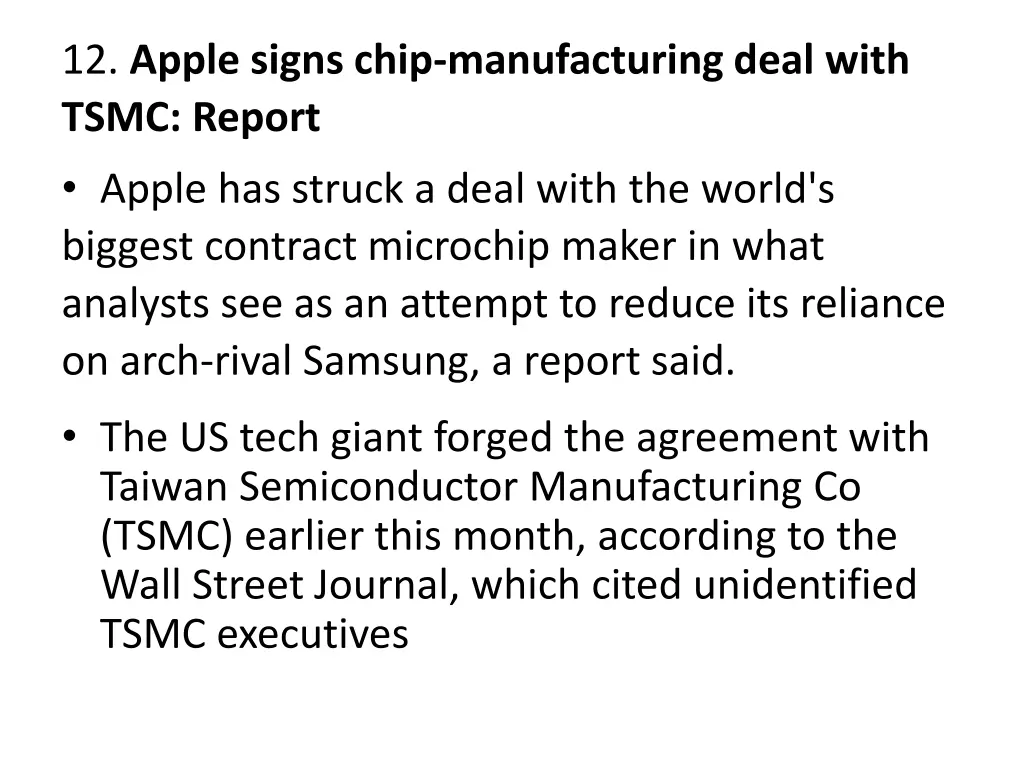 12 apple signs chip manufacturing deal with tsmc