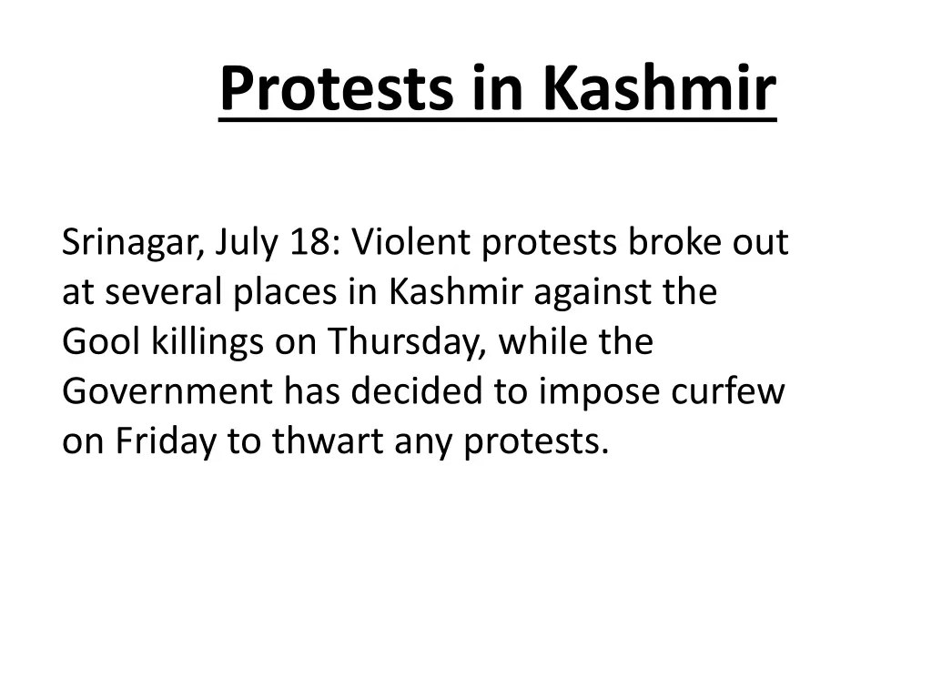 protests in kashmir