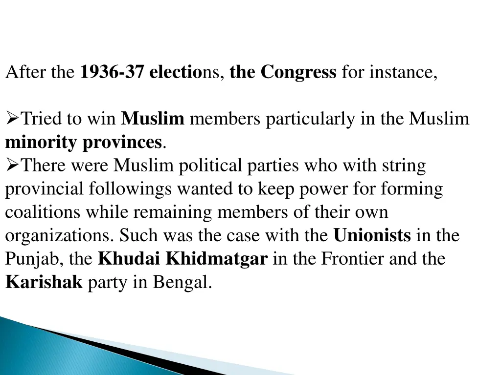 after the 1936 37 electio ns the congress