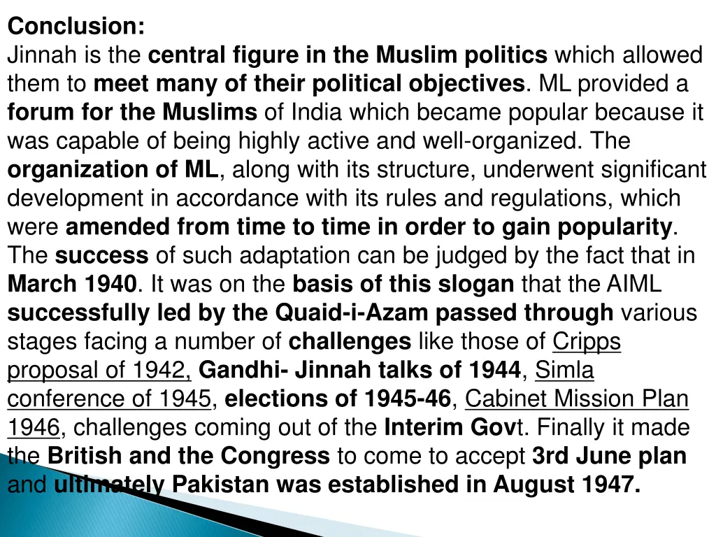 conclusion jinnah is the central figure