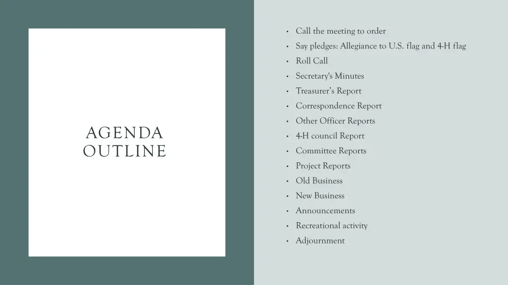 call the meeting to order