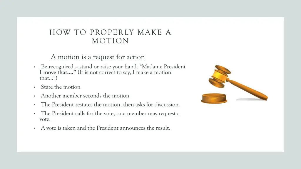 how to properly make a motion