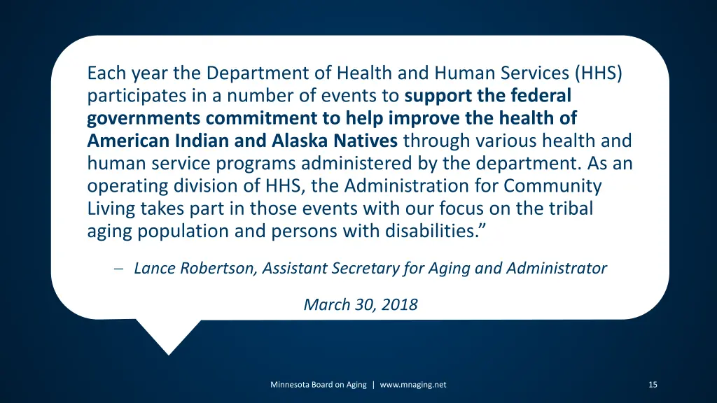 each year the department of health and human