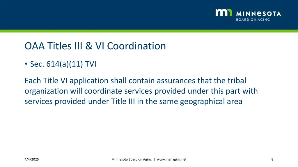 oaa titles iii vi coordination 1