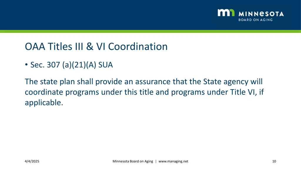 oaa titles iii vi coordination 3