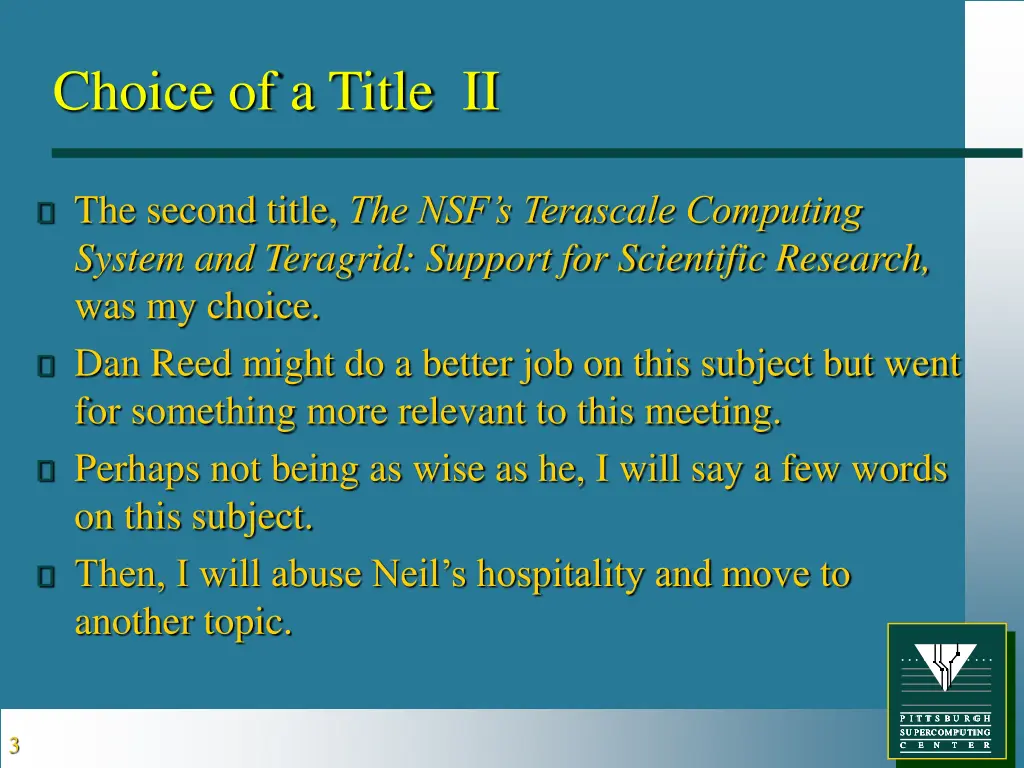 choice of a title ii