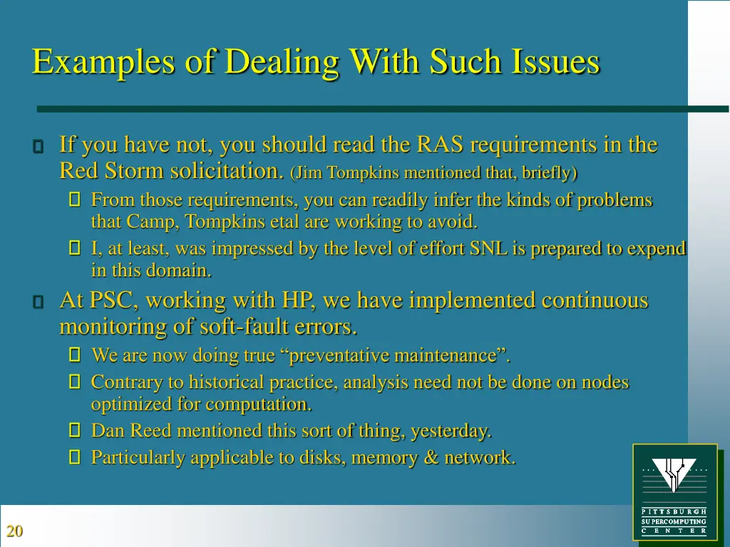 examples of dealing with such issues