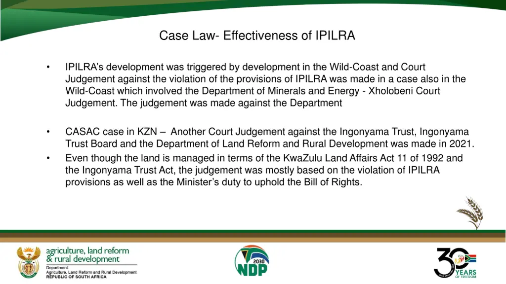 case law effectiveness of ipilra