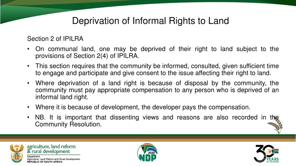 deprivation of informal rights to land 1