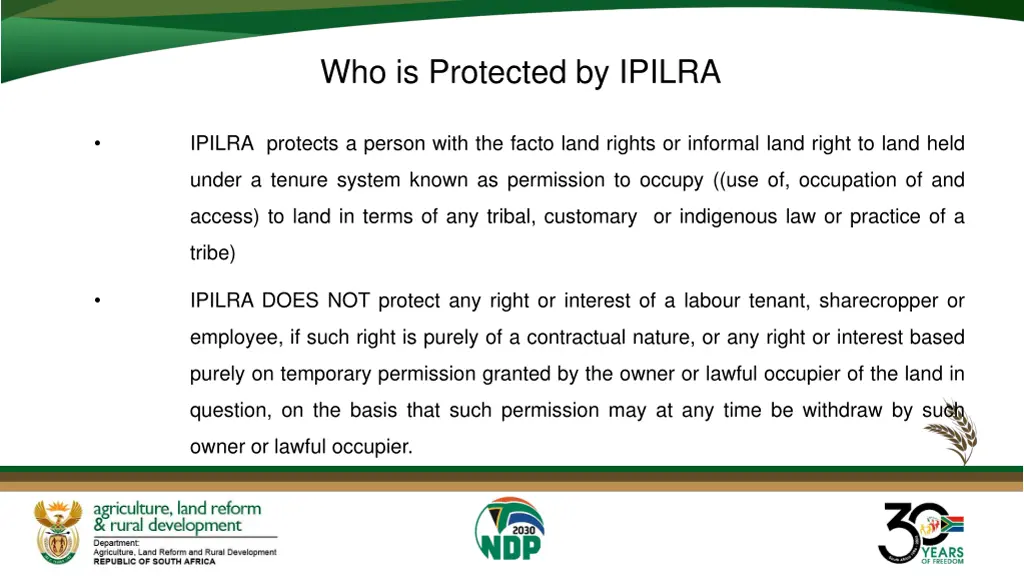 who is protected by ipilra