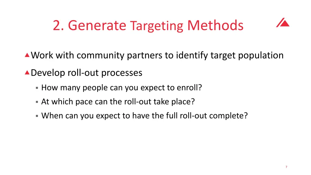 2 generate targeting methods