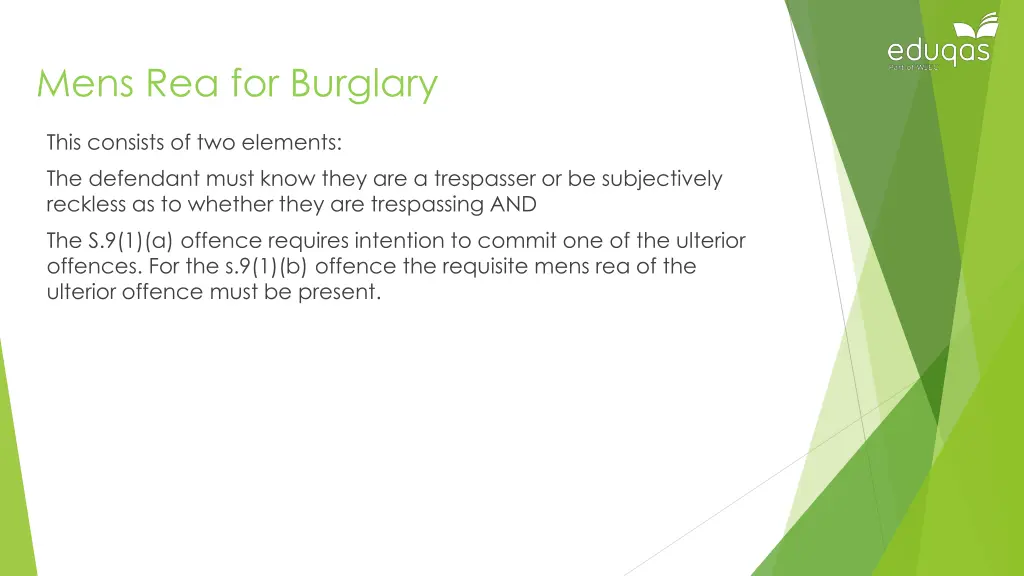 mens rea for burglary