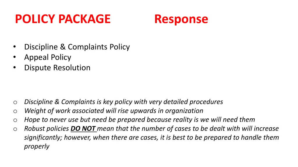 policy package response