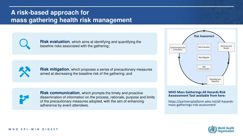 a risk based approach for mass gathering health