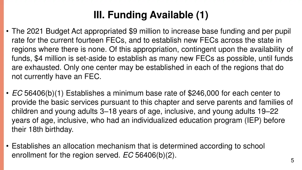 iii funding available 1