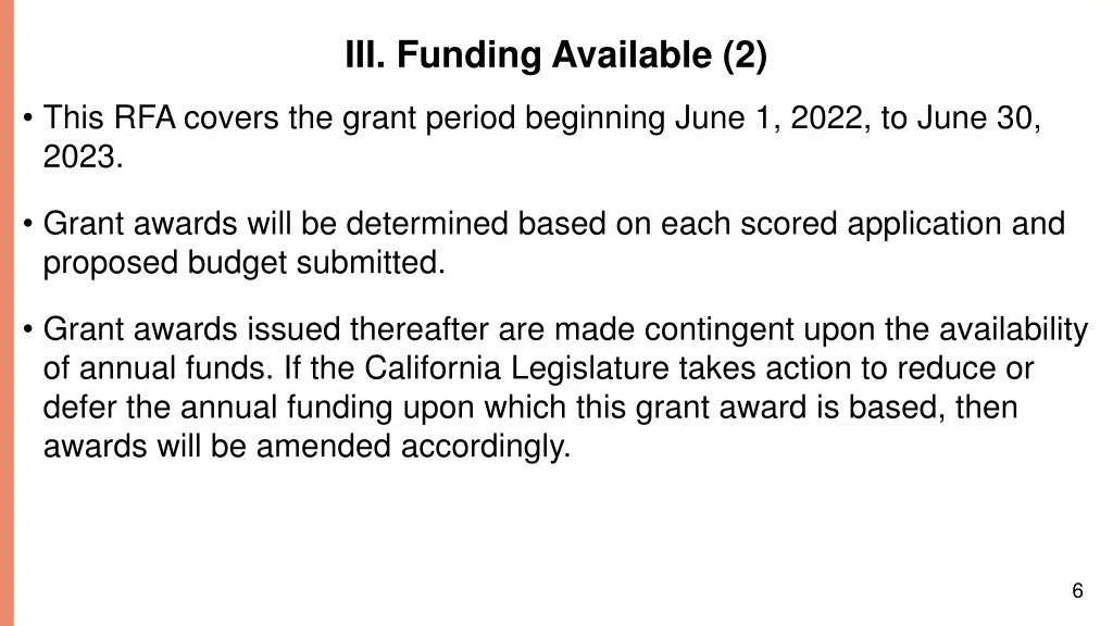 iii funding available 2