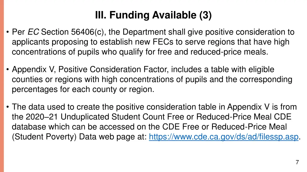 iii funding available 3