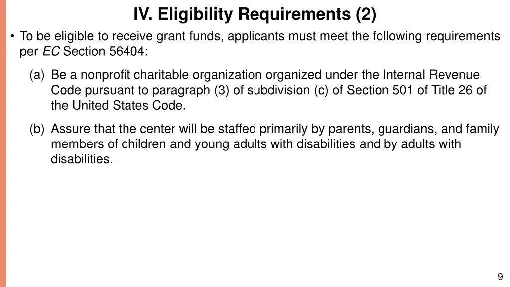 iv eligibility requirements 2