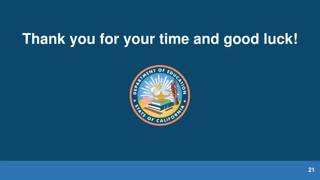thank you for your time and good luck