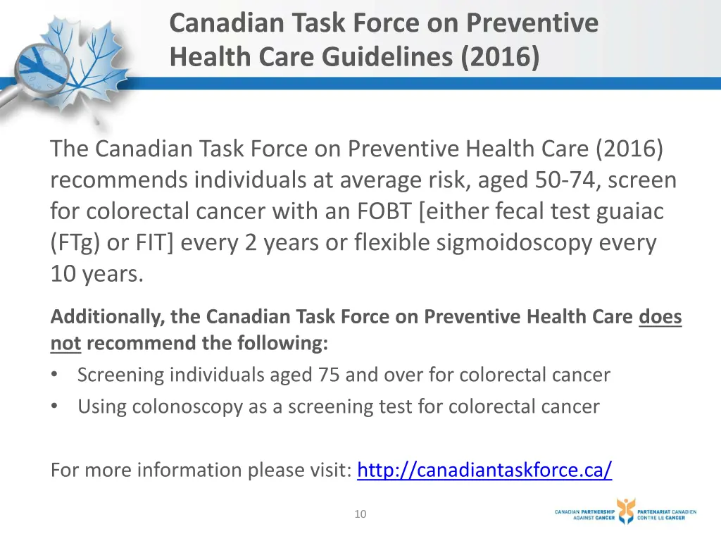 canadian task force on preventive health care