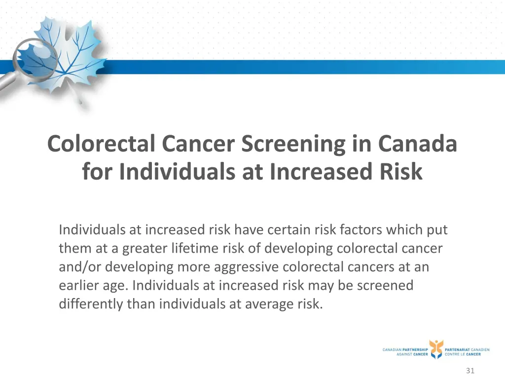 colorectal cancer screening in canada 1