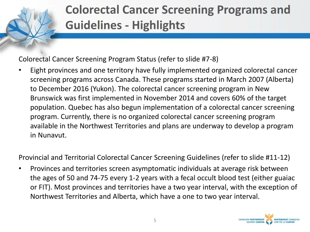 colorectal cancer screening programs 1