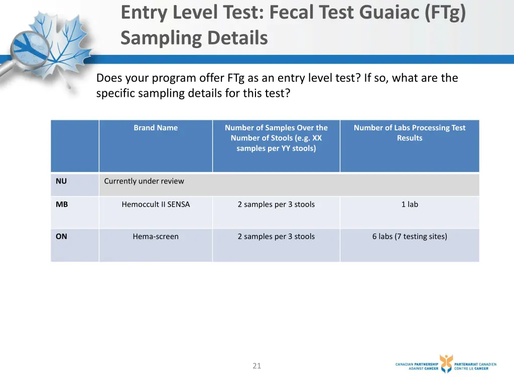 entry level test fecal test guaiac ftg sampling