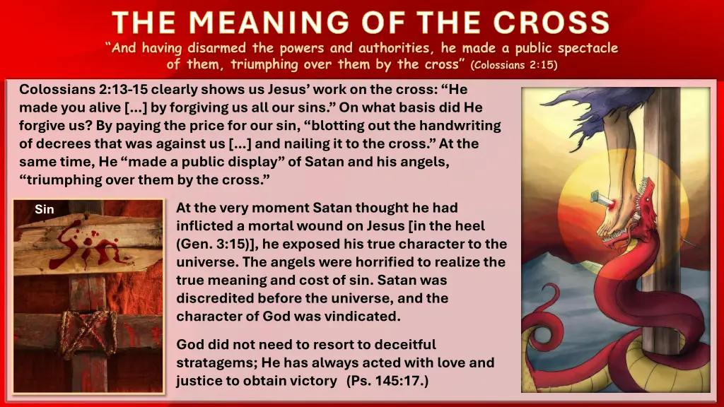 the meaning of the cross and having disarmed