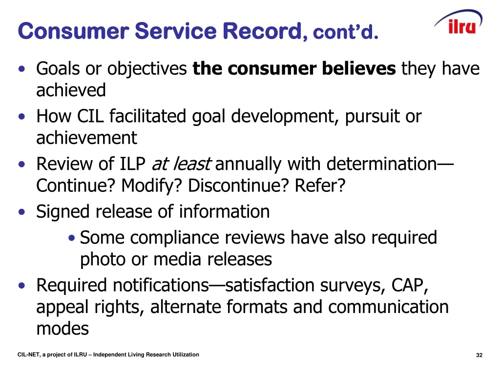 consumer service record consumer service record