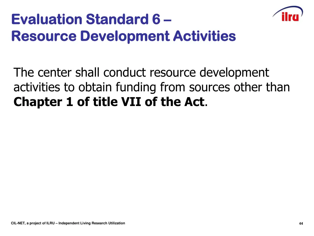 evaluation standard 6 evaluation standard